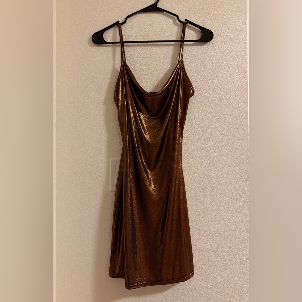 Elegant Copper Metallic Dress